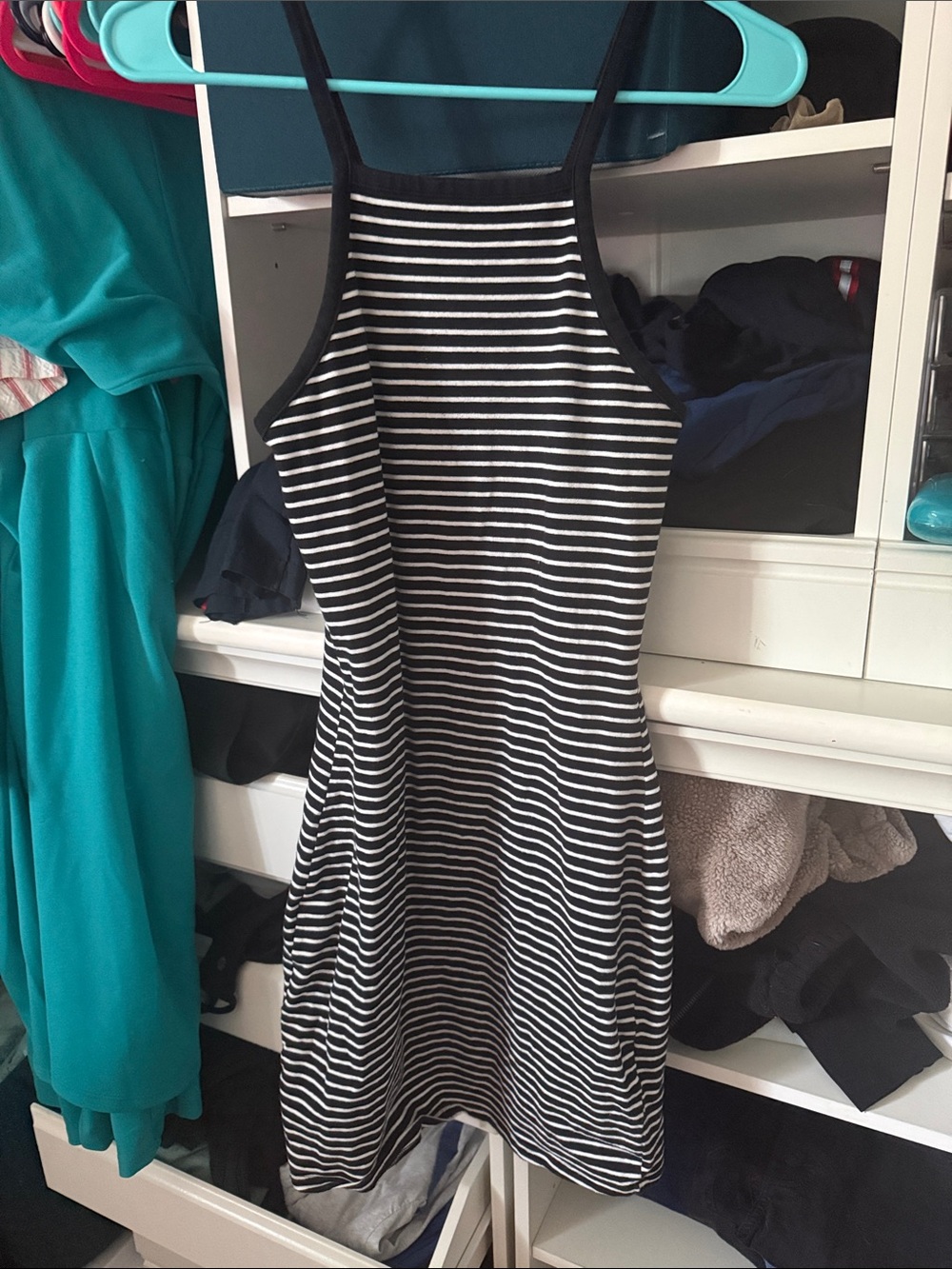 Express size small form fitting summer striped dress in excellent used condition